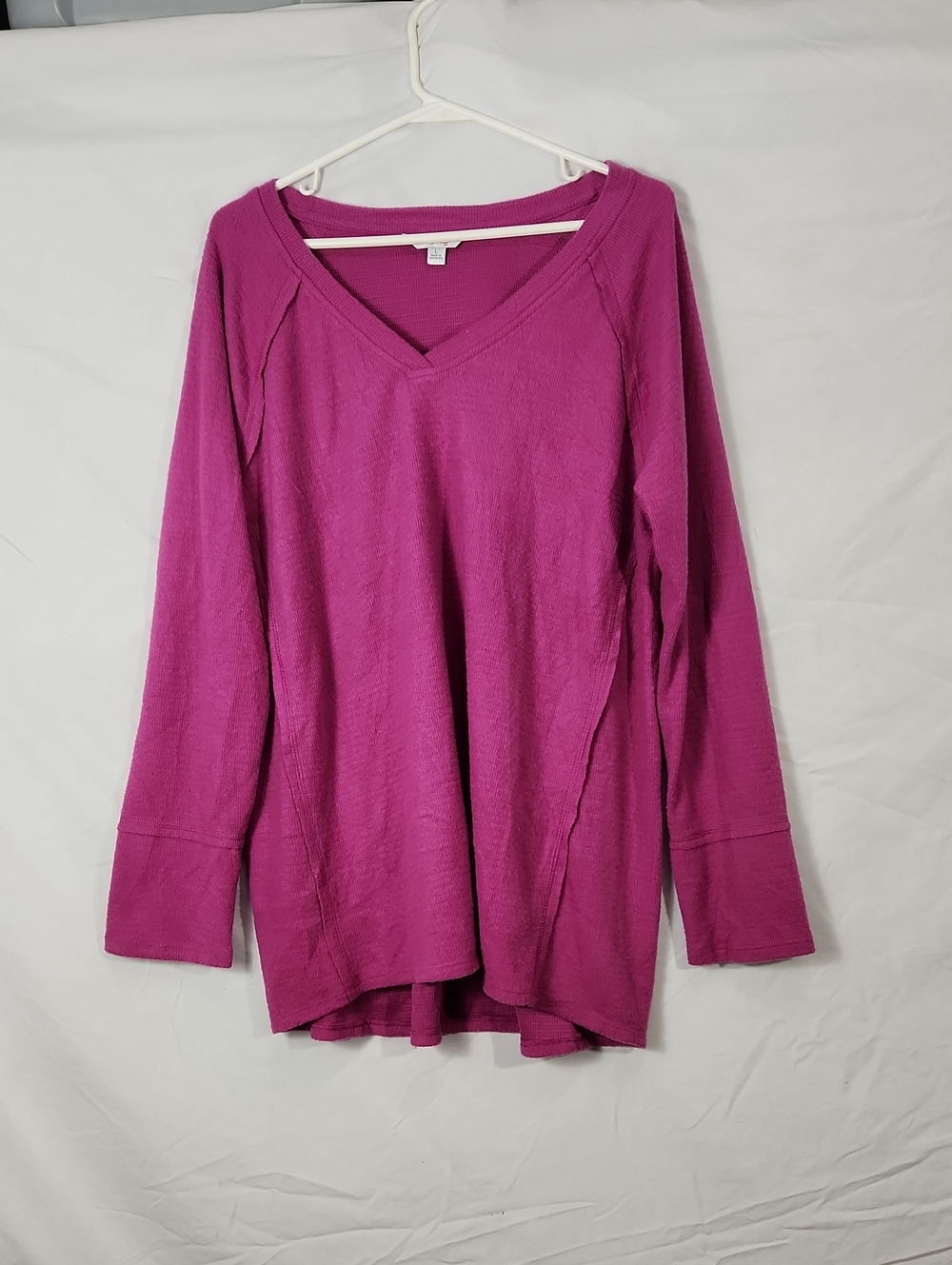 Wildfox V-Neck Long Sleeve Top - Magenta